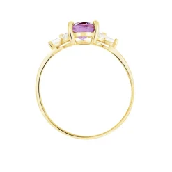 Bague Anaid Or Jaune Amethyste Et Oxyde De Zirconium