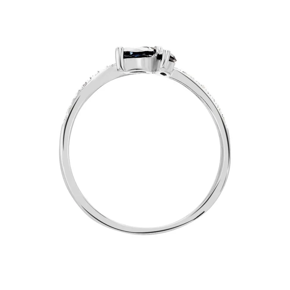 Bague Angie Or Blanc Saphir Diamant