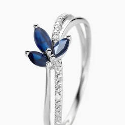 Bague Angie Or Blanc Saphir Diamant