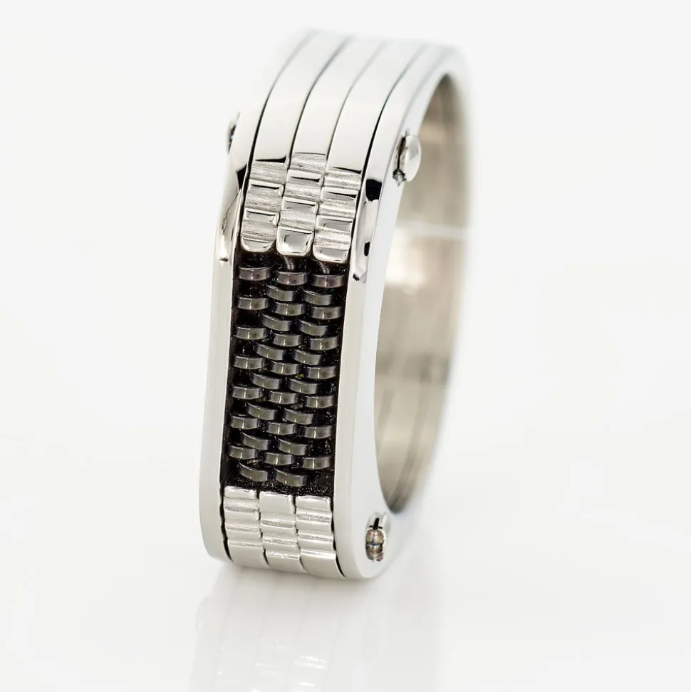 Bague Annastasia Acier Blanc