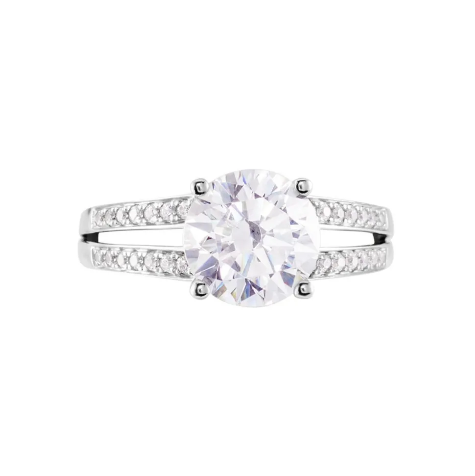 Bague Anthyme Or Blanc Oxyde De Zirconium