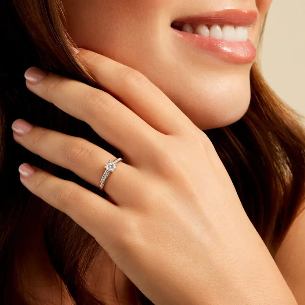 Marc Orian Bagues|Bagues Fiançailles > Bague Aramis Ld Platine Blanc Diamant Synthétique