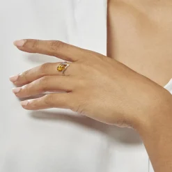 Bague Argent Blanc Nailla Ambre