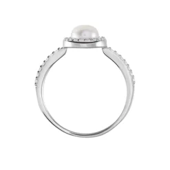 Bague Argent Blanc Suada Perle De Culture Oxyde De Zirconium