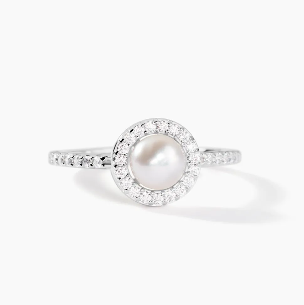 Bague Argent Blanc Suada Perle De Culture Oxyde De Zirconium