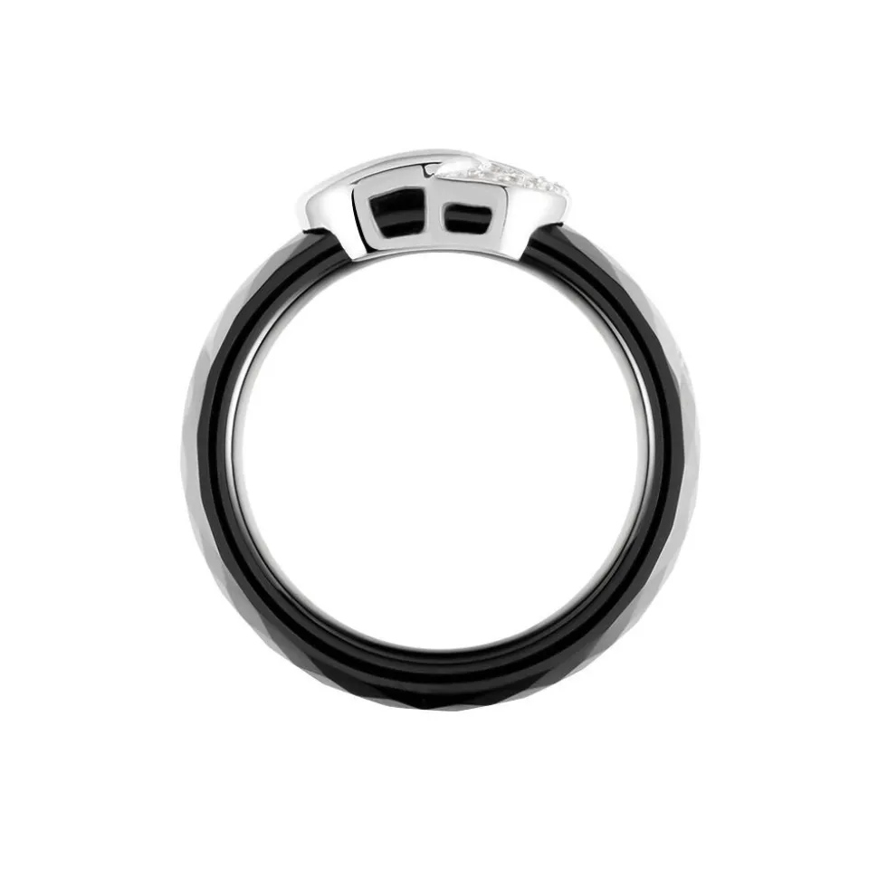 Bague Argent Blanc Valérie Oxyde De Zirconium Et Céramique