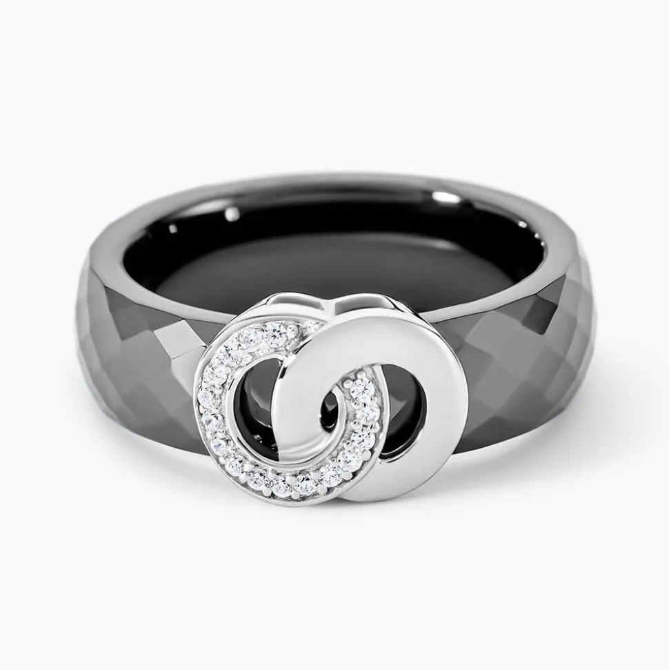 Bague Argent Blanc Valérie Oxyde De Zirconium Et Céramique