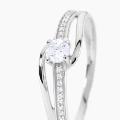 Bague Armelle Or Blanc Oxyde De Zirconium