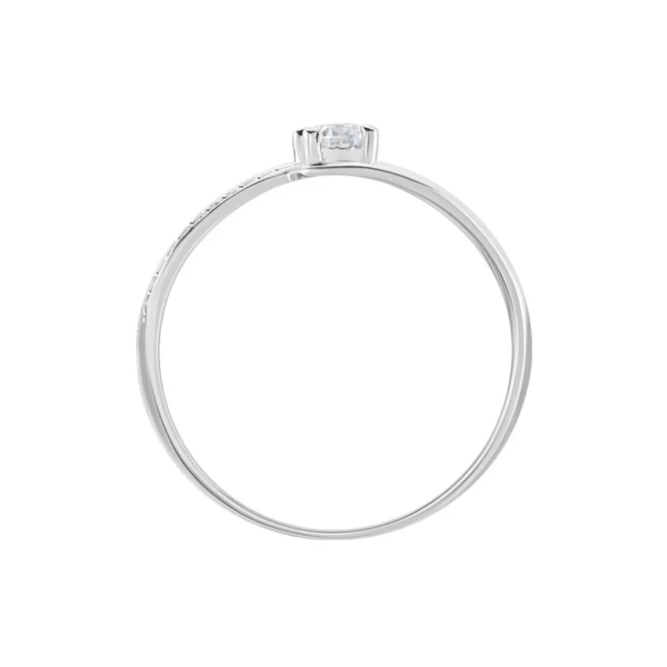 Bague Armelle Or Blanc Oxyde De Zirconium