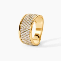 Marc Orian Bijoux Zirconium|Bagues > Bague Banda Or Jaune Oxyde De Zirconium