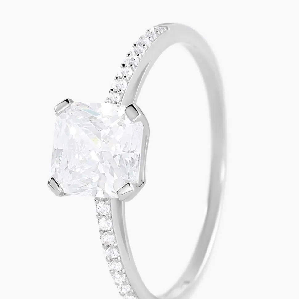 Bague Beline Or Blanc Oxyde De Zirconium