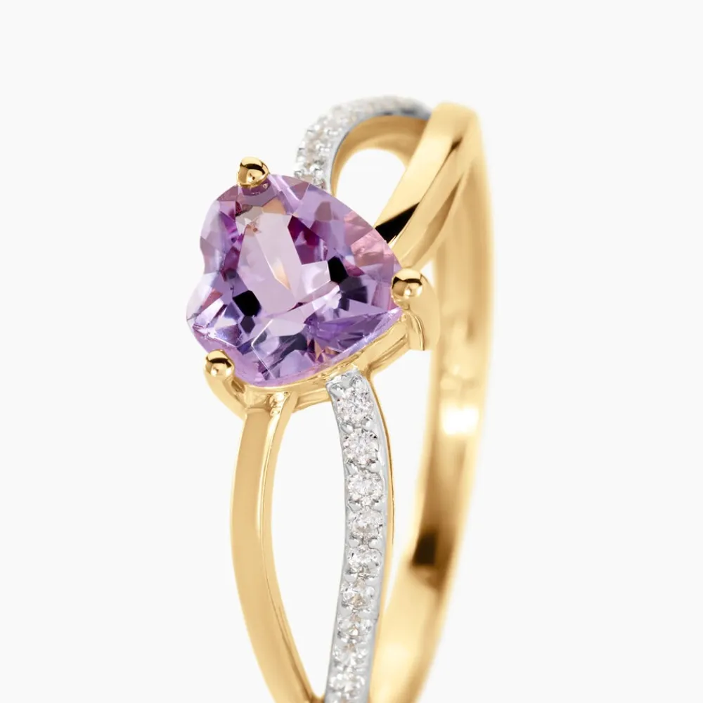 Marc Orian Cadeaux Mariage|Anniversaire De Mariage > Bague Bertille Or Jaune Amethyste Et Oxyde De Zirconium