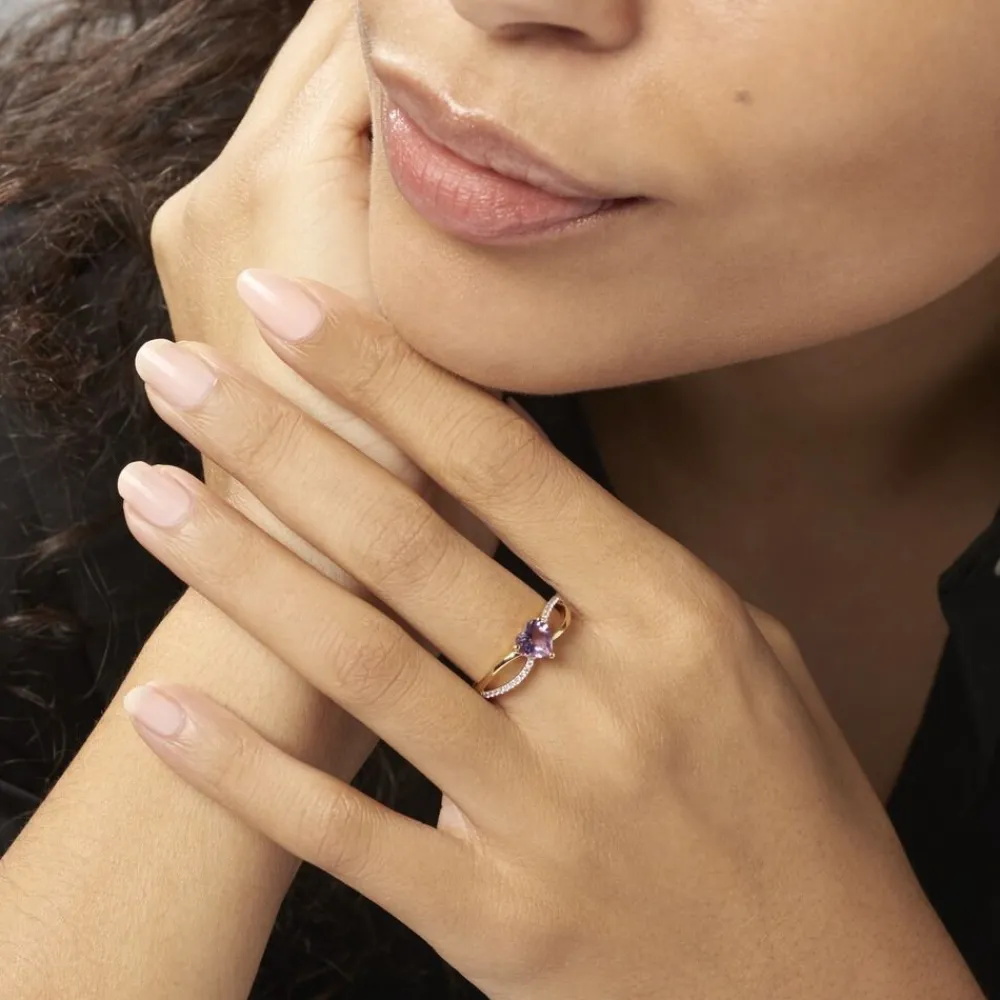 Marc Orian Cadeaux Mariage|Anniversaire De Mariage > Bague Bertille Or Jaune Amethyste Et Oxyde De Zirconium