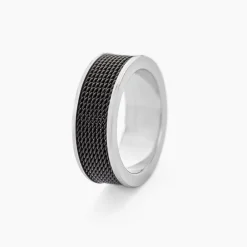 Marc Orian Idées Cadeaux Homme|Bagues > Bague Black Love Acier Bicolore