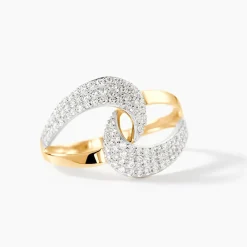 Marc Orian Bijoux Zirconium|Bagues > Bague Boucle D'or Or Jaune Oxyde De Zirconium