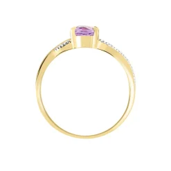 Bague Candice Or Jaune Amethyste