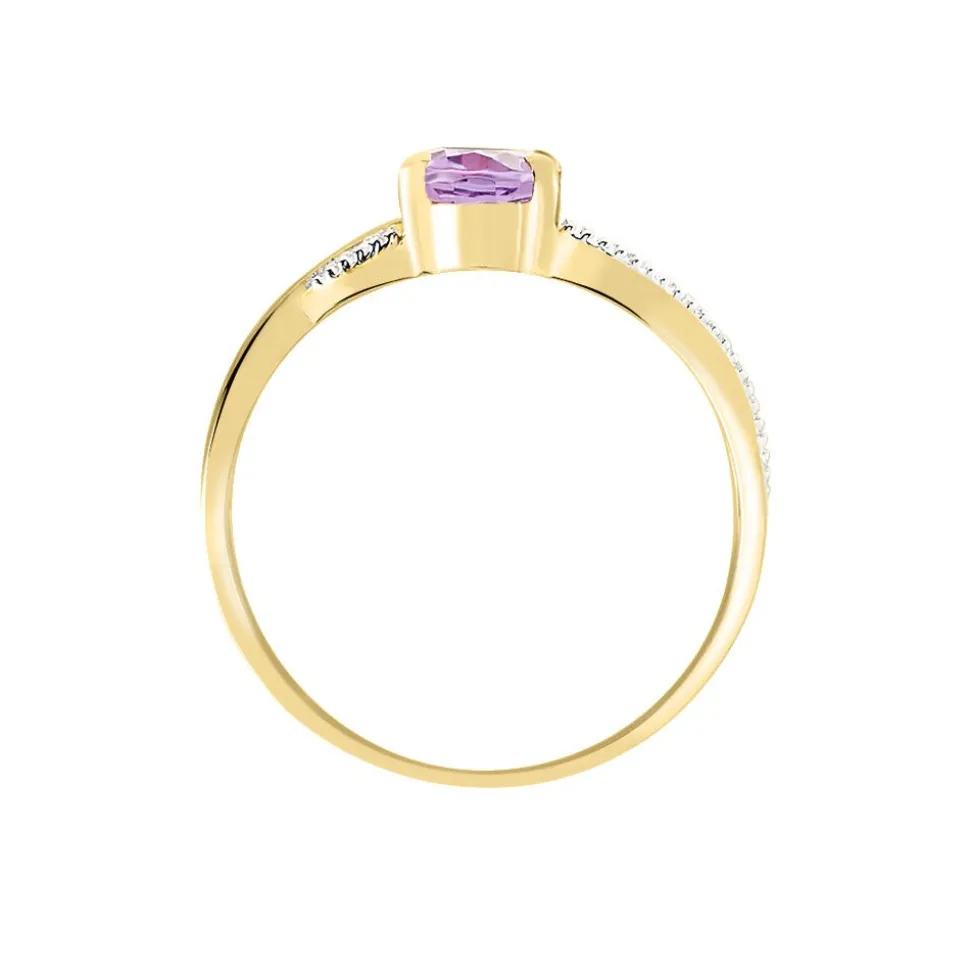 Bague Candice Or Jaune Amethyste