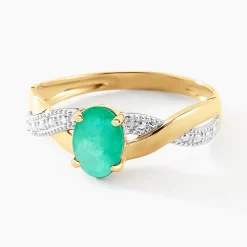 Bague Candice Or Jaune Emeraude