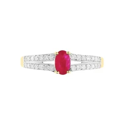 Bague Carlton Or Jaune Rubis Diamant