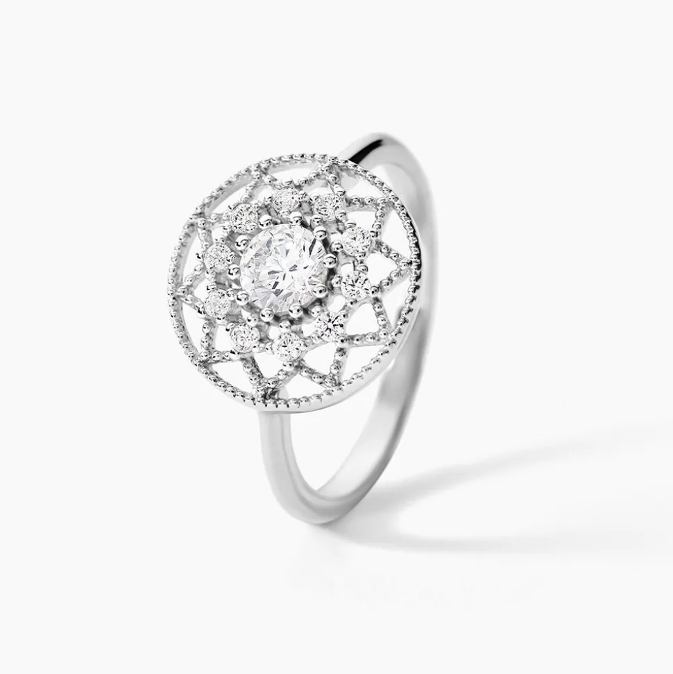 Bague Cassandria Argent Blanc Oxyde De Zirconium