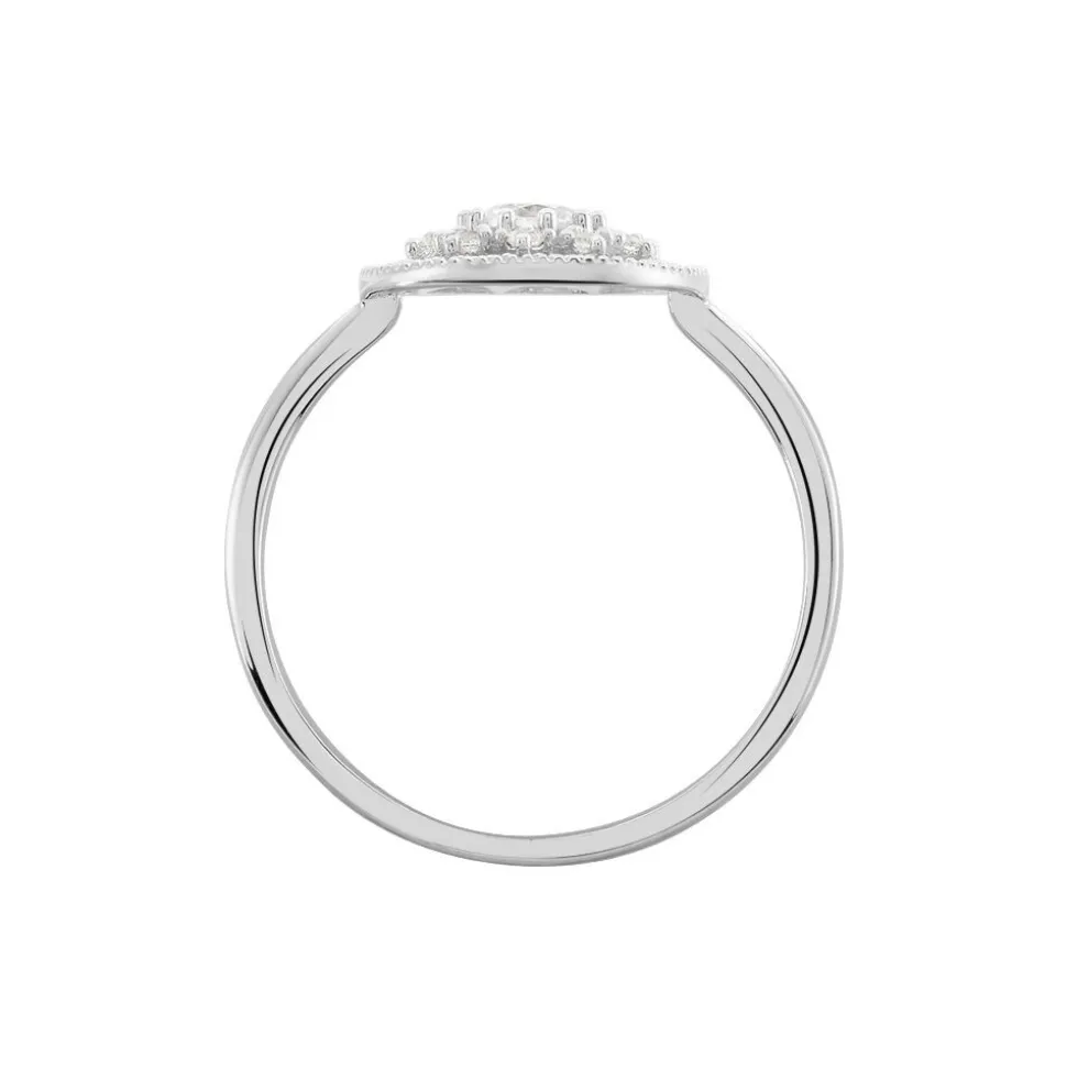Bague Cassandria Argent Blanc Oxyde De Zirconium