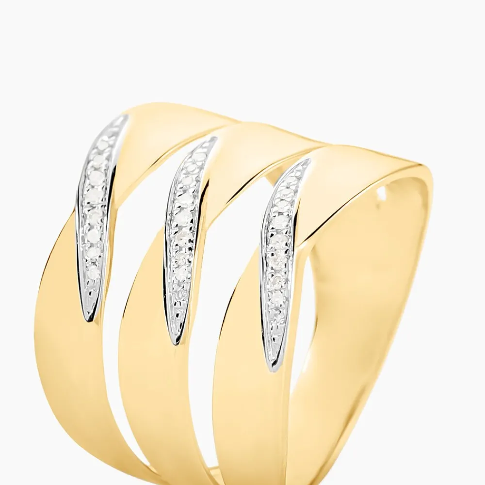 Marc Orian Bagues|Bagues Or Jaune > Bague Catharine 3 Rangs Or Jaune Diamant