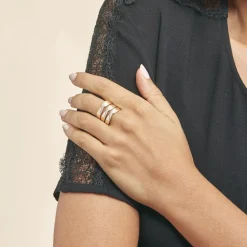 Marc Orian Bagues|Bagues Or Jaune > Bague Catharine 3 Rangs Or Jaune Diamant