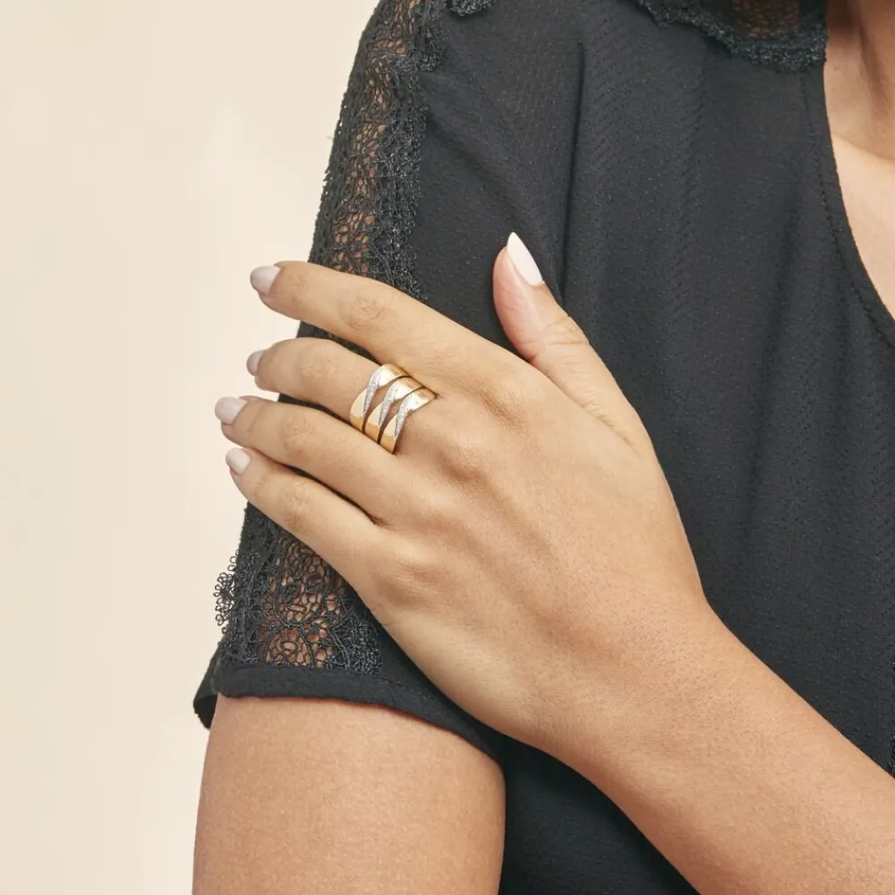 Marc Orian Bagues|Bagues Or Jaune > Bague Catharine 3 Rangs Or Jaune Diamant