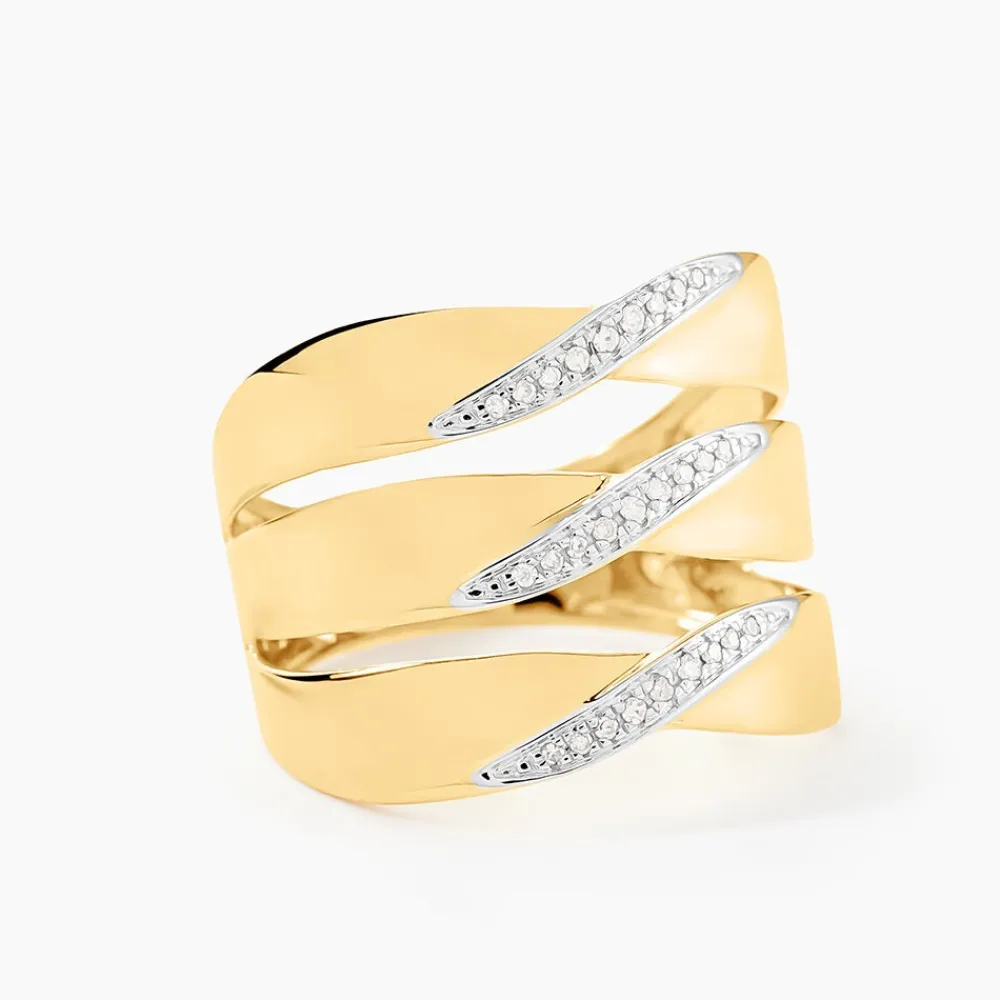 Marc Orian Bagues|Bagues Or Jaune > Bague Catharine 3 Rangs Or Jaune Diamant