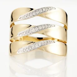 Marc Orian Bagues|Bagues Or Jaune > Bague Catharine 3 Rangs Or Jaune Diamant