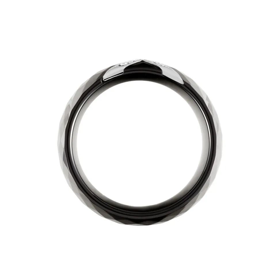 Bague Ceramique X Argent Blanc Oxyde De Zirconium Et Céramique