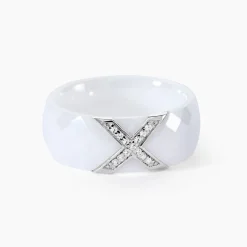 Bague Ceramique X Argent Blanc