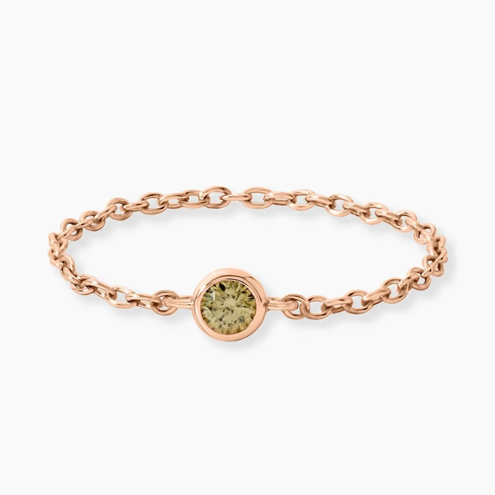 Marc Orian Bagues De Promesse|Bijoux Zirconium > Bague Chaine Madalyn Argent Rose Oxyde De Zirconium argent rose oxyde vert