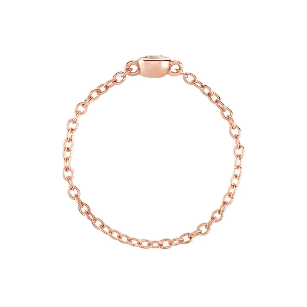 Marc Orian Bagues De Promesse|Bijoux Zirconium > Bague Chaine Madalyn Argent Rose Oxyde De Zirconium argent rose oxyde vert