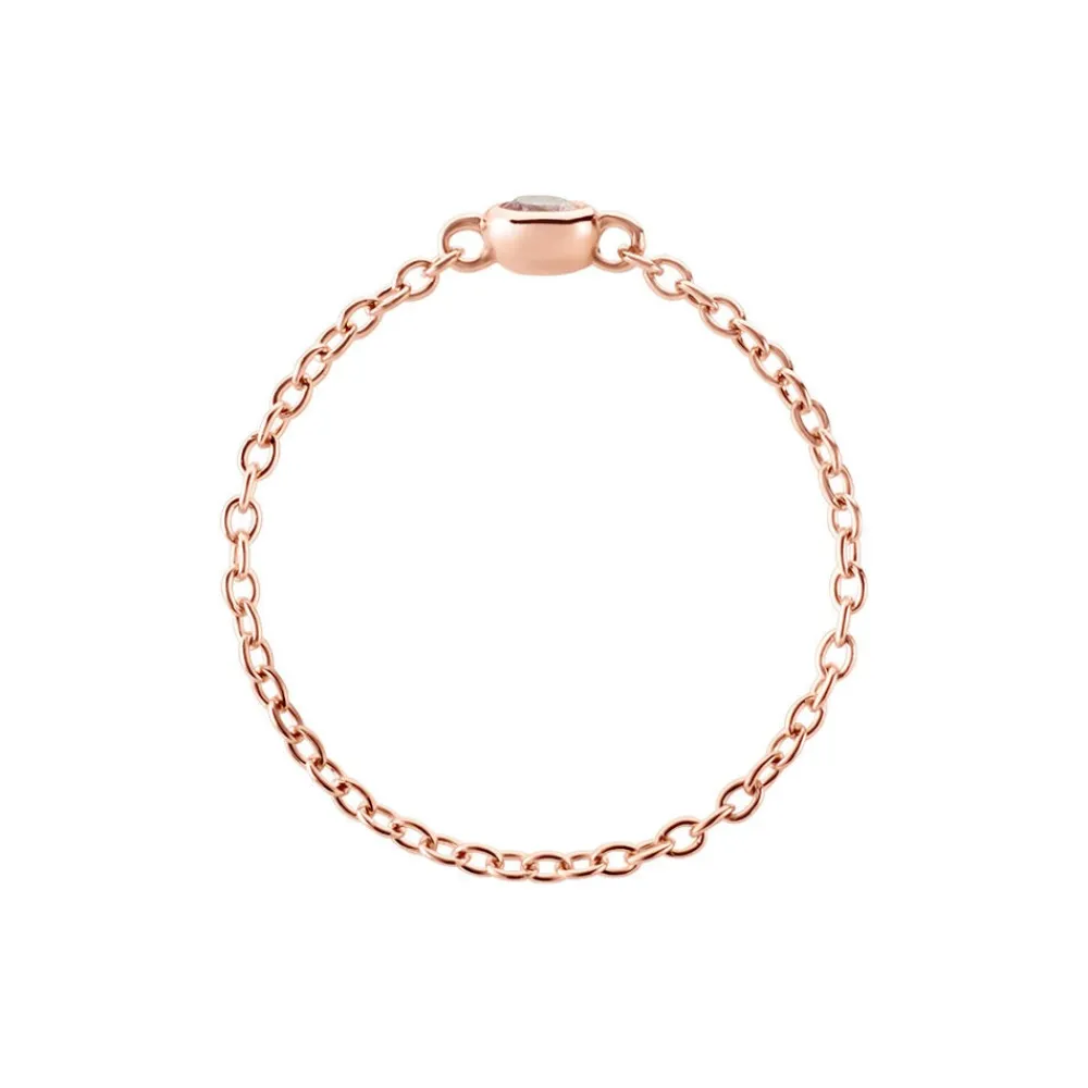 Marc Orian Bagues De Promesse|Bagues Fantaisie > Bague Chaine Madalyn Argent Rose Oxyde De Zirconium argent rose oxyde rose