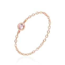 Marc Orian Bagues De Promesse|Bagues Fantaisie > Bague Chaine Madalyn Argent Rose Oxyde De Zirconium argent rose oxyde rose