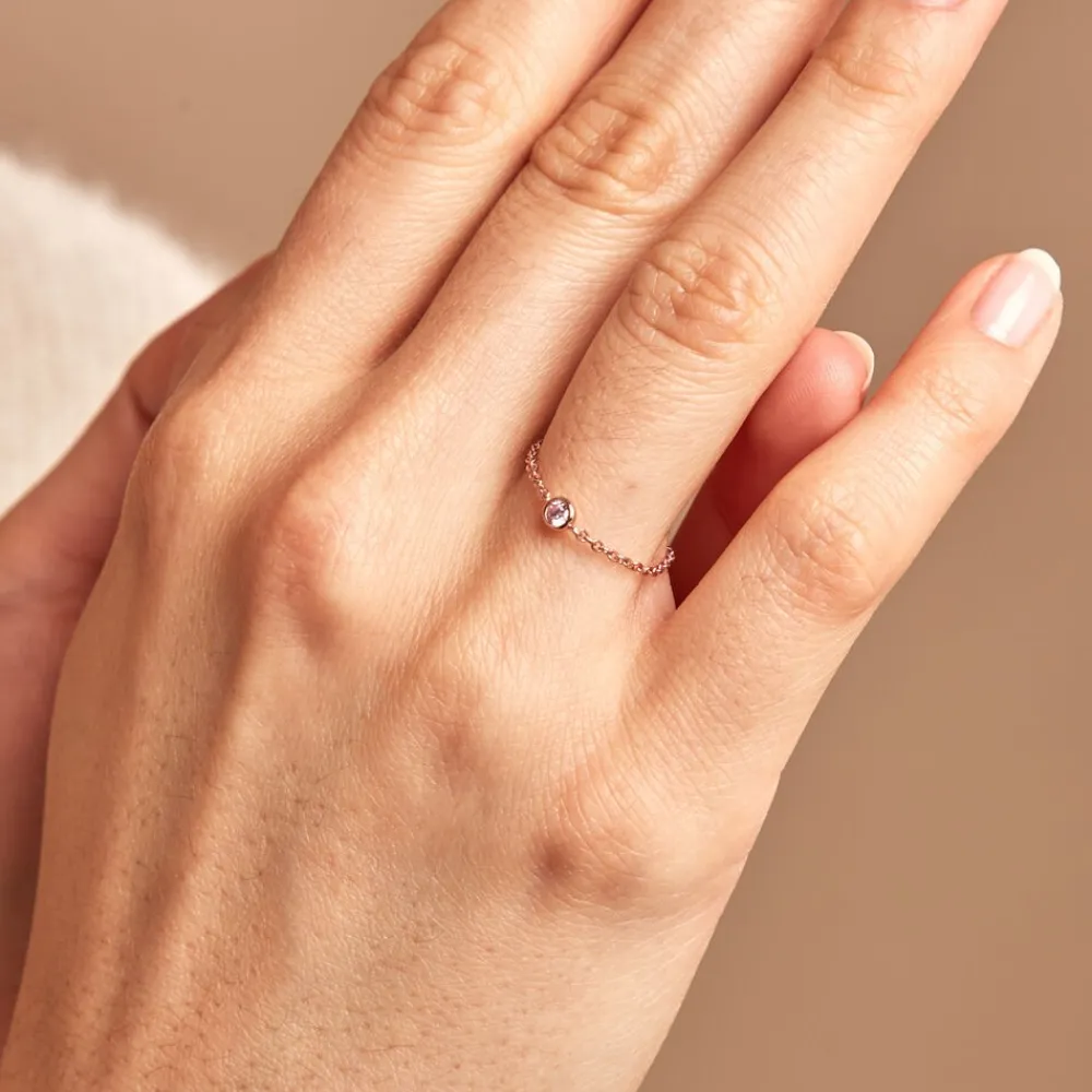 Marc Orian Bagues De Promesse|Bagues Fantaisie > Bague Chaine Madalyn Argent Rose Oxyde De Zirconium argent rose oxyde rose