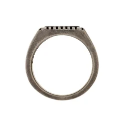Bague Chevalière Acier Vieillit Haris Agate