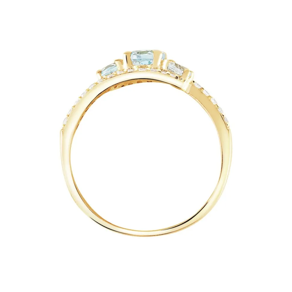 Bague Chloe Or Jaune Topaze Et Oxyde De Zirconium