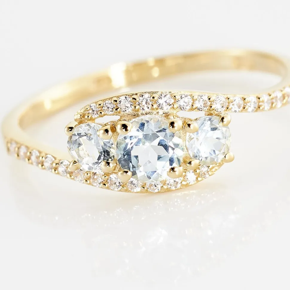 Bague Chloe Or Jaune Topaze Et Oxyde De Zirconium