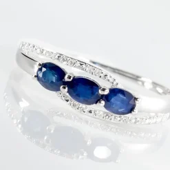 Marc Orian Bagues Saphir|Anniversaire De Mariage > Bague Comete Or Blanc Saphir Et Diamant