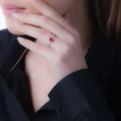 Marc Orian Bagues Rubis|Anniversaire De Mariage > Bague Crista Or Blanc Rubis Et Diamant