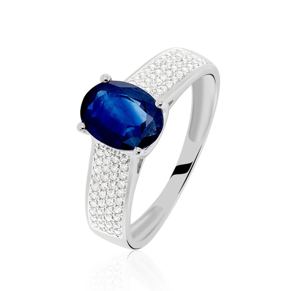 Marc Orian Bagues Saphir|Anniversaire De Mariage > Bague Crista Or Blanc Saphir Et Diamant