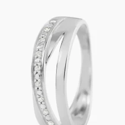 Bague Croisee Or Blanc Diamant