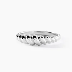 Bague Croissant Argent Blanc