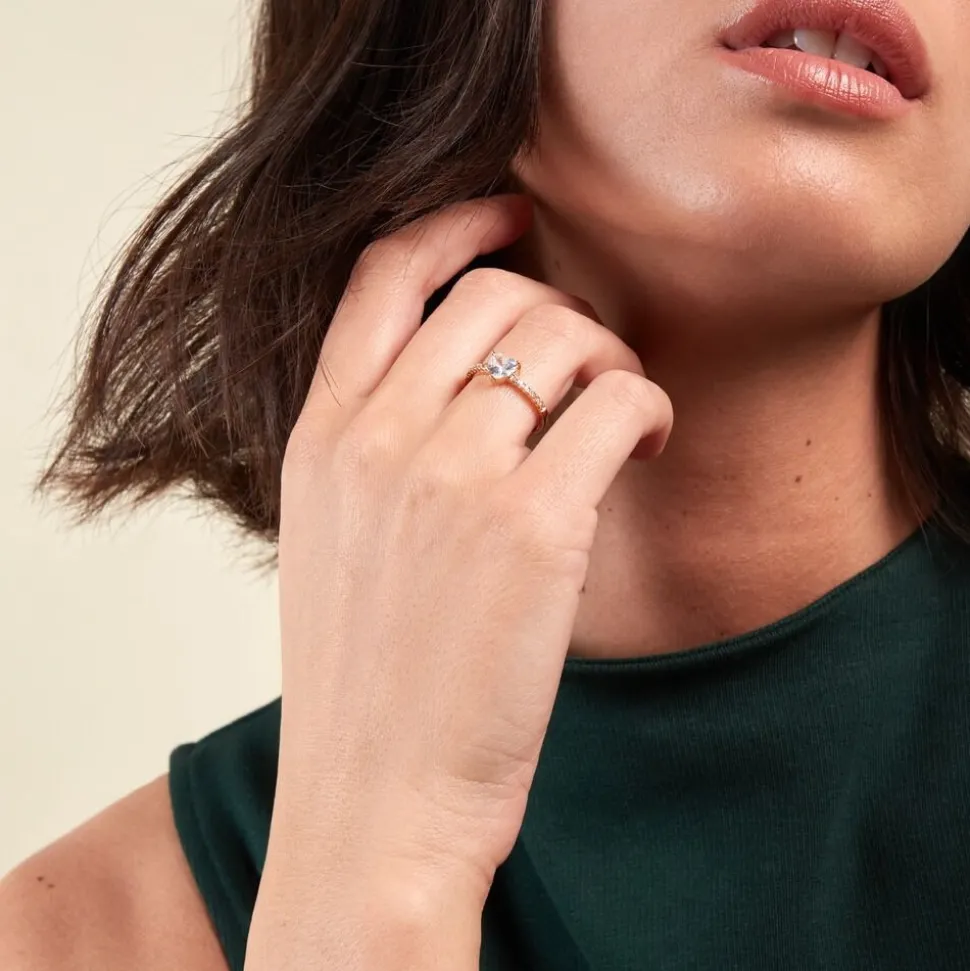Bague Crush Plaqué Or Jaune Oxyde De Zirconium