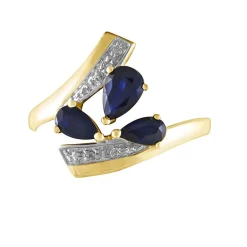 Marc Orian Anniversaire De Mariage|Bagues Saphir > Bague Dahlia Or Jaune Saphir Diamant