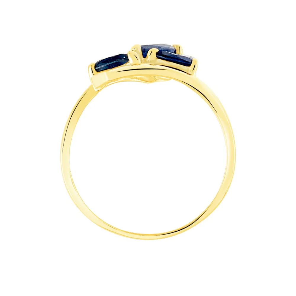 Marc Orian Anniversaire De Mariage|Bagues Saphir > Bague Dahlia Or Jaune Saphir Diamant