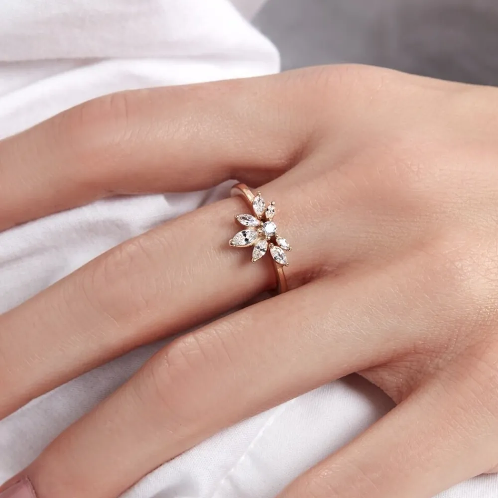Marc Orian Bagues De Promesse|Bijoux Zirconium > Bague Davena Argent Rose Oxyde De Zirconium