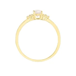 Bague Diapre Or Jaune Quartz Oxyde De Zirconium